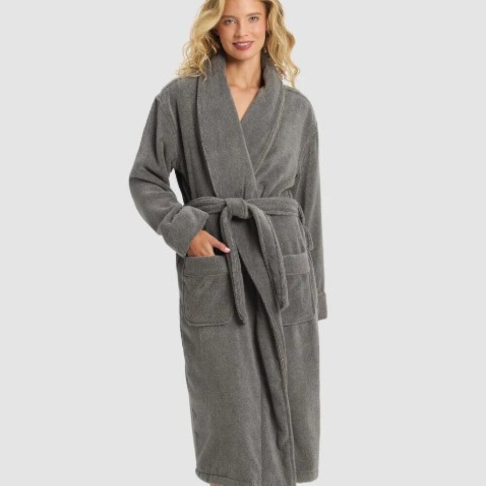 Cozy Earth Luxe Bath Robe‎ in Gray Unisex size Medium